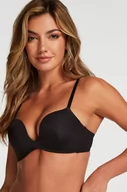 Biustonosze - Hunkemöller Usztywniony biustonosz push-up z fiszbinami Deep-V Czarny - miniaturka - grafika 1