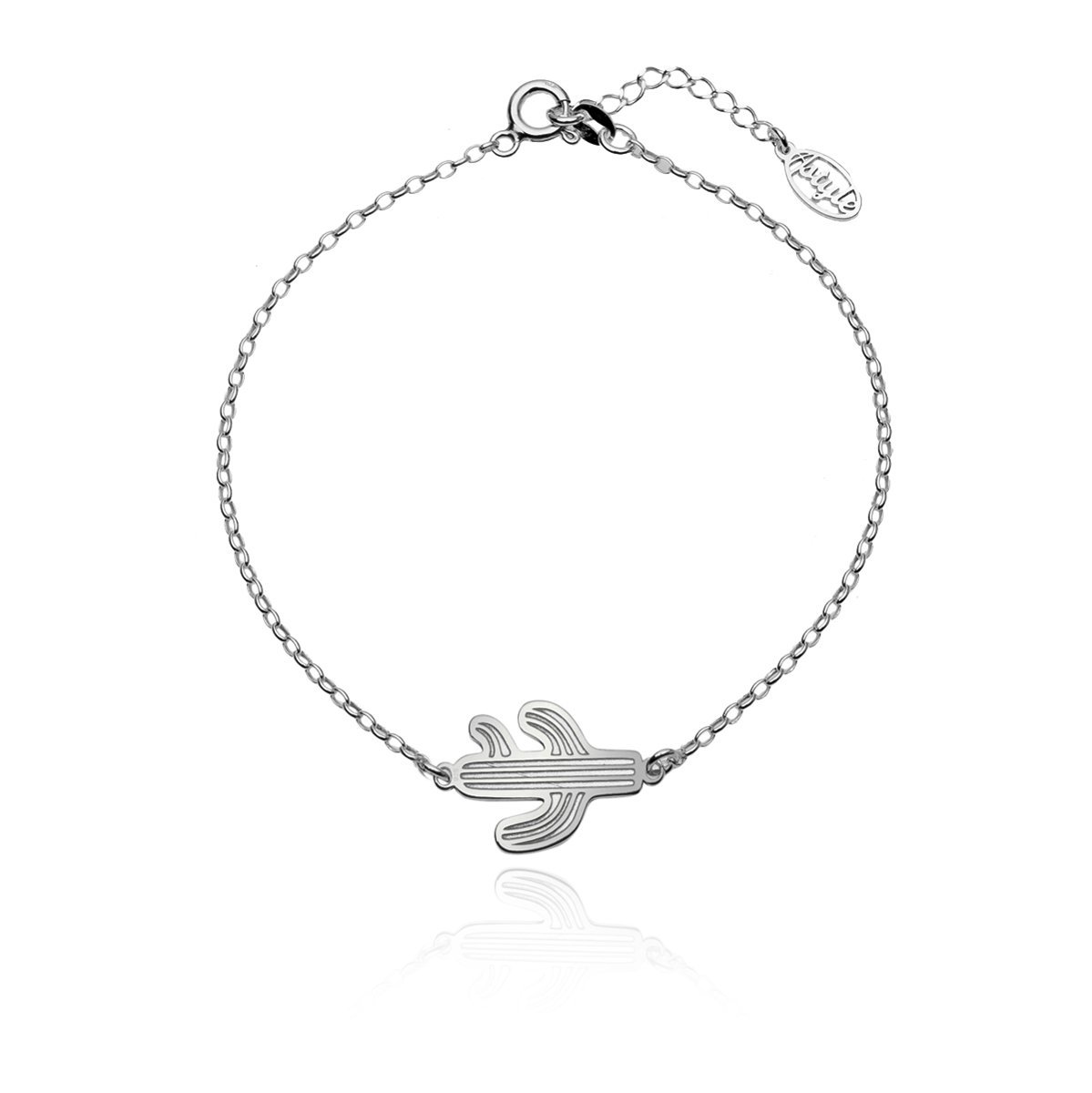 Bransoletka na nogę z kaktusem rodowana