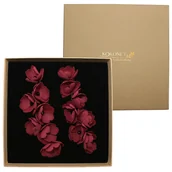 Kolczyki - Kolczyki Kwiatowe Bordo Czerwone Ciemne Wiszące Handmade - miniaturka - grafika 1