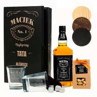 Karafki - DLA TATY SZKLANKI WHISKY LOGO KARAFKA BOX Y9 - miniaturka - grafika 1