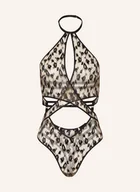 Body - Aubade Body Ze Stringami Absolutely Wild Z Wycięciami I Błyszczącą Przędzą gold - miniaturka - grafika 1