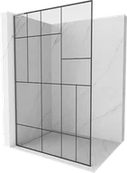 Ścianki i drzwi prysznicowe - Mexen Kioto L ścianka prysznicowa Walk-in 100 x 200 cm, czarny wzór, chrom - 800-100-103-01-78 - miniaturka - grafika 1