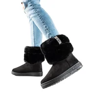 Botki damskie - Śniegowce Damskie Big Star II274123 czarne - miniaturka - grafika 1