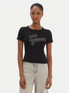 Koszulki i topy damskie - Guess T-Shirt W6RI22 KA0H1 Czarny Slim Fit - miniaturka - grafika 1