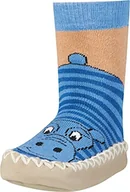 Skarpetki dla dzieci - Playshoes Uniseks dziecięce antypoślizgowe bawełniane skarpetki hipopotam pantuflas - miniaturka - grafika 1