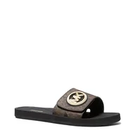 Kapcie damskie - Michael Kors MK Charm Slide, Kapcie Damskie, Brązowy, 38 EU - miniaturka - grafika 1