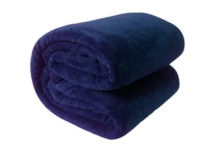 Miękki koc pled narzuta 150x200 cm granatowy - Koce - miniaturka - grafika 1