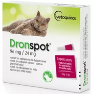 Artykuły przeciw pasożytom - Dronspot 96mg/24mg krople dla kotów od 5kg do 8kg 2 pipety - miniaturka - grafika 1