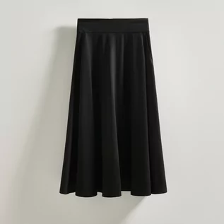 Spódnice - Reserved - Spódnica midi z wiskozą - Czarny - grafika 1
