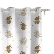 Firany i zasłony dla dzieci - Zasłona dla dzieci BUNNY BLISS wzór D245 | zajączki w kwiatuszkach 150 x 200 cm tkanina standard - miniaturka - grafika 1