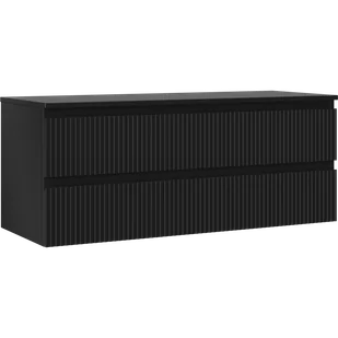 Mexen Rivel szafka łazienkowa podumywalkowa 120 cm z blatem, 2 szuflady, ryflowana , czarna mat - 91A20-12047-2-BFFC71 - Szafki łazienkowe - miniaturka - grafika 1
