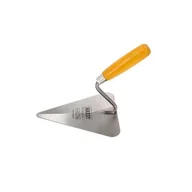 Narzędzia murarskie - Kielnia murarska trójkątna seria 30 ze stali nierdzewnej 20 x 20 cm drewniana żółta rączka Hardy - miniaturka - grafika 1