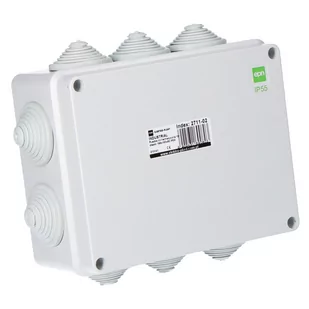 Elektro-Plast nasielsk INDUSTRIAL Puszka hermetyczna n/t 198x163x80mm z 10 dławnicami IP55 szara 2711-02 2711-02 - Rozdzielnie elektryczne - miniaturka - grafika 1