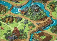 Dywany dla dzieci - DYWAN REBEL ROADS Dino World 29 Dinozaury, dla dzieci antypoślizgowy - szary / zielony wielokolorowy 140x200 cm - miniaturka - grafika 1