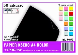 Papier kolorowy ksero Typograf A4 80 g czarny - Papier do drukarek - miniaturka - grafika 1