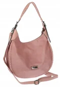 Plecaki worki - Torebka Damska Worek shopper włoska marka CHARRO pojemna CH5528 Różowa - miniaturka - grafika 1