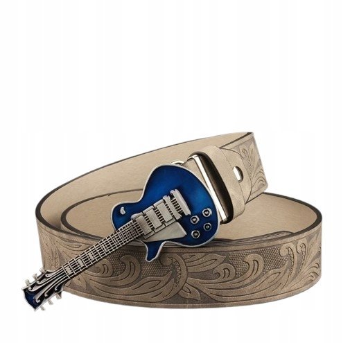 Pas pasek GITARA ELEKTRYCZNA niebieska Rock Metal Punk Muzyka jazz 110 cm