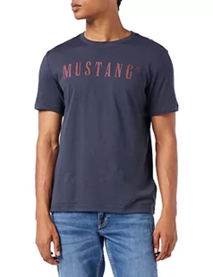 MUSTANG Męski T-shirt Alex C Logo Tee, Blue Nights 4085, 4XL - Koszulki męskie - miniaturka - grafika 1