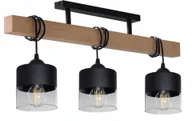 Lampy sufitowe - Nowoczesna Lampa Wisząca Sufitowa Żyrandol Plafon 015-3PCS Led Loft Drewno - miniaturka - grafika 1