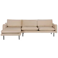 Narożniki - BELIANI Narożnik beżowy welurowy 4-osobowy nowoczesna narożna sofa do salonu prawostronna - miniaturka - grafika 1