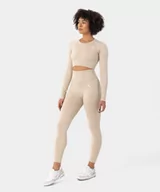 Spodnie sportowe damskie - Damskie legginsy treningowe Carpatree Blaze Seamless Leggings - beżowe - CARPATREE - miniaturka - grafika 1