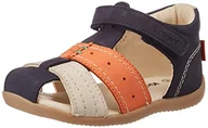 Buty dla chłopców - KICKERS Sandały chłopięce Bigbazar-2, granatowy, beżowy, pomarańczowy, 26 EU - miniaturka - grafika 1