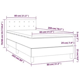 Lumarko Łóżko kontynentalne z materacem i LED czarna ekoskóra 80x200 cm - Łóżka Lumarko Łóżko kontynentalne z materacem i LED czarna ekoskóra 80x200 cm - Łóżka - miniaturka - grafika 9