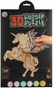 Drewniane puzzle 3D Jednorożec 11698 - Zabawki kreatywne - miniaturka - grafika 1