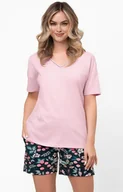 Piżamy damskie - Piżama damska na krótki rękaw i krótkie spodnie Marisal, Kolor różowo-granatowy, Rozmiar S, Italian Fashion - Primodo.com - miniaturka - grafika 1