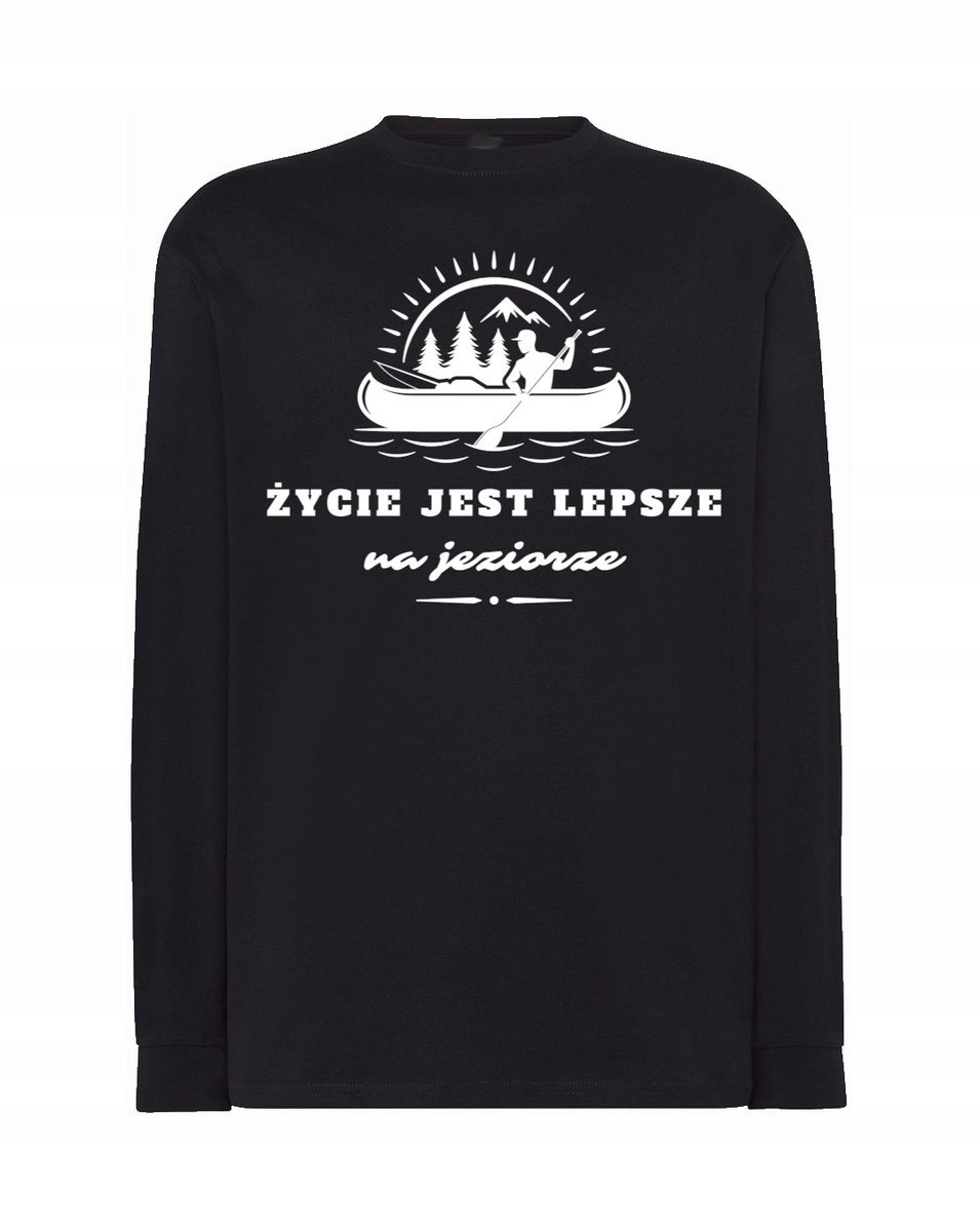 Longsleeve męski nadruk Życie na JEZIORZE r.5XL
