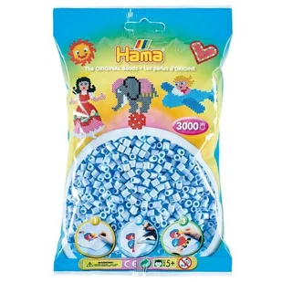 Hama 201-97 - Jasny niebieski pastelowy - 3000 koralików midi - Prace ręczne dla dzieci - miniaturka - grafika 1