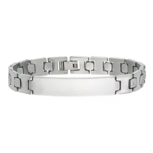 Masywna męska bransoletka z blachą do personalizacji stal szlachetna - Manoki - Bransolety męskie - miniaturka - grafika 1