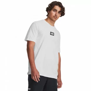 Męski t-shirt z nadrukiem Under Armour UA Elevated Core Wash Short Sleeve - biała - UNDER ARMOUR - Koszulki sportowe męskie - miniaturka - grafika 1