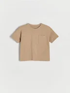 Bluzki dla niemowląt - Reserved - Bawełniany t-shirt oversize - warm olive - miniaturka - grafika 1