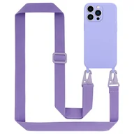 Etui i futerały do telefonów - Łańcuszek Etui Do Apple iPhone 14 PRO MAX Pokrowiec w LIQUID JASNY FIOLET Silicone TPU Obudowa Ochronny Cadorabo - miniaturka - grafika 1