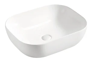 Elior Biała umywalka nablatowa ceramiczna R5-H87 - Umywalki - miniaturka - grafika 1