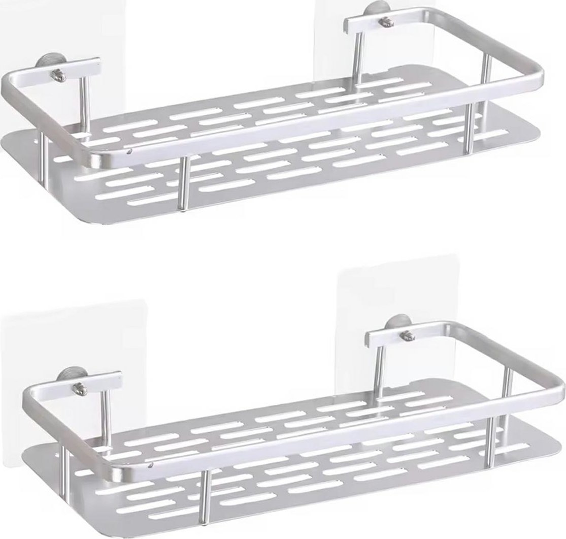 ATL DA264A 2x półka łazienkowa pod prysznic srebrna