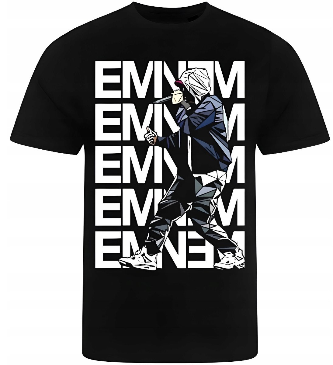 CZARNA KOSZULKA Z NADRUKIEM MĘSKA ŚMIESZNA T-SHIRT EMINEM RAP HIP HOP