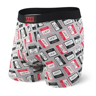 Bokserki męskie wygodne SAXX ULTRA Boxer Brief Fly tabliczki z nazwami - szare - Majtki męskie - miniaturka - grafika 1