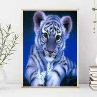 Zabawki kreatywne - Haft Diamentowy/ Obraz 5D/ Mozaika Diamentowa/ Diamond Painting - tygrys, rozm. 40x50 cm - miniaturka - grafika 1