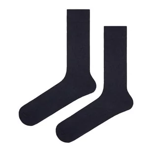 Skarpety wełniane grube granatowe gładkie EM 9 - EM Men's Accessories - Skarpetki męskie - miniaturka - grafika 1