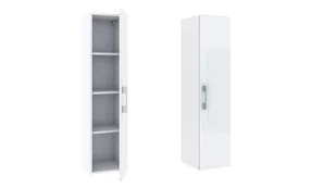 Słupek lazienkowy wiszący LUNA 1D 40 cm Biała Połysk - Szafki łazienkowe - miniaturka - grafika 3