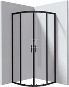 Kabiny prysznicowe - Kabina Onnline New półokrągła, profil nero, szkło transparentne 80x195cm - miniaturka - grafika 1