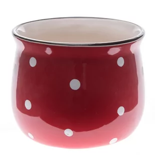 Ceramiczna osłonka na doniczkę Johan, czerwony, 12 x 9 cm - Donice - miniaturka - grafika 1