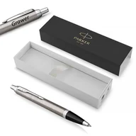 Zestawy piśmiennicze - Długopis Parker IM Essential Stainless Steel CT z grawerem - miniaturka - grafika 1