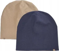 Czapki damskie - Dwustronna czapka 4F z bawełny U449 83S granatowy/beżowy - miniaturka - grafika 1