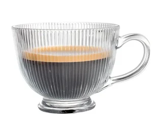 Filiżanka Selena szklana ryflowana z nóżką 430 ml - Filiżanki - miniaturka - grafika 1