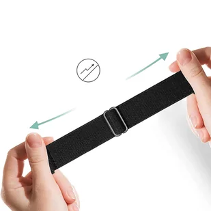 Pasek elastyczny Uniwersalny nylonowy Alogy Nylon opaska do zegarka Smartwatcha 22mm Czarny - Akcesoria do smartwatchy - miniaturka - grafika 5