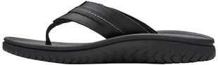 Clarks Wesley Sun klapki męskie, Czarna skóra, 43 EU - Klapki i japonki męskie - miniaturka - grafika 1