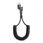 Kable USB - Baseus elastyczny kabel Fish eye spring USB-C Typ C 2A 1M czarny CATSR-01 - miniaturka - grafika 1
